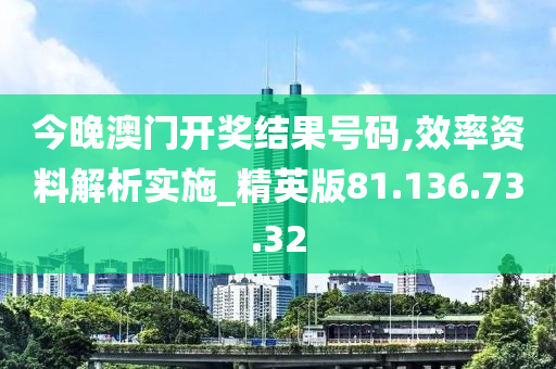 今晚澳门开奖结果号码,效率资料解析实施_精英版81.136.73.32